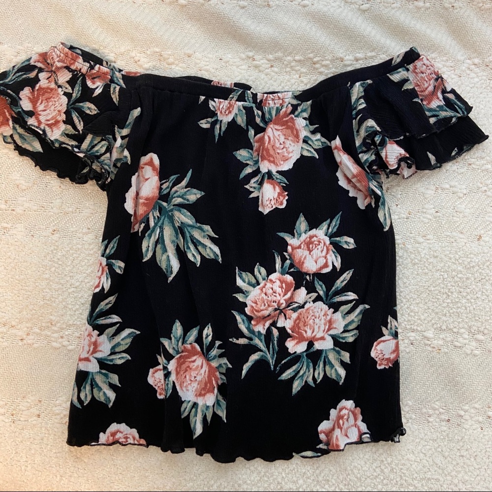 Floral Pacsun off the shoulder top